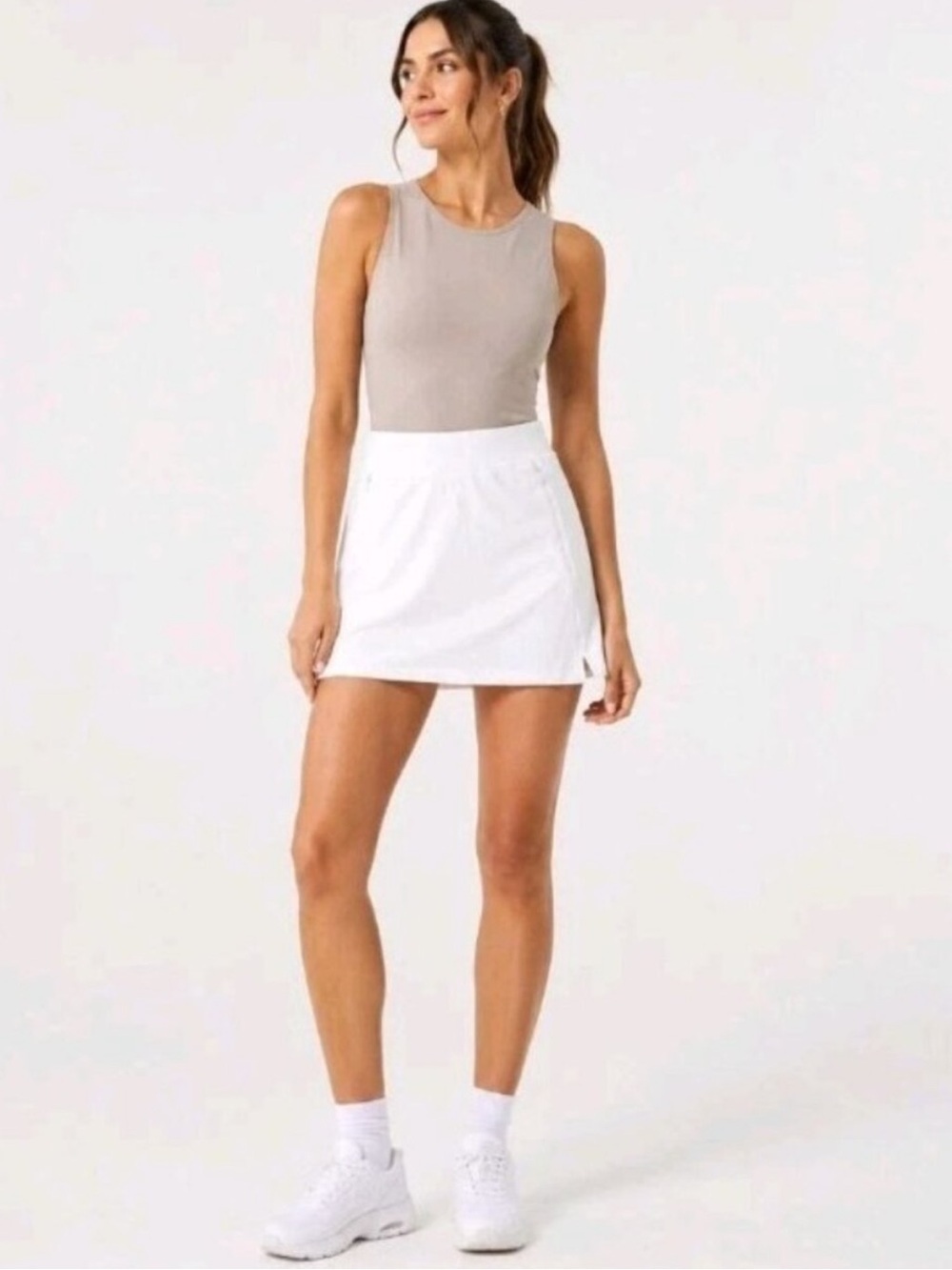NWT T by Talbots White Cotton Blend Performance Skort